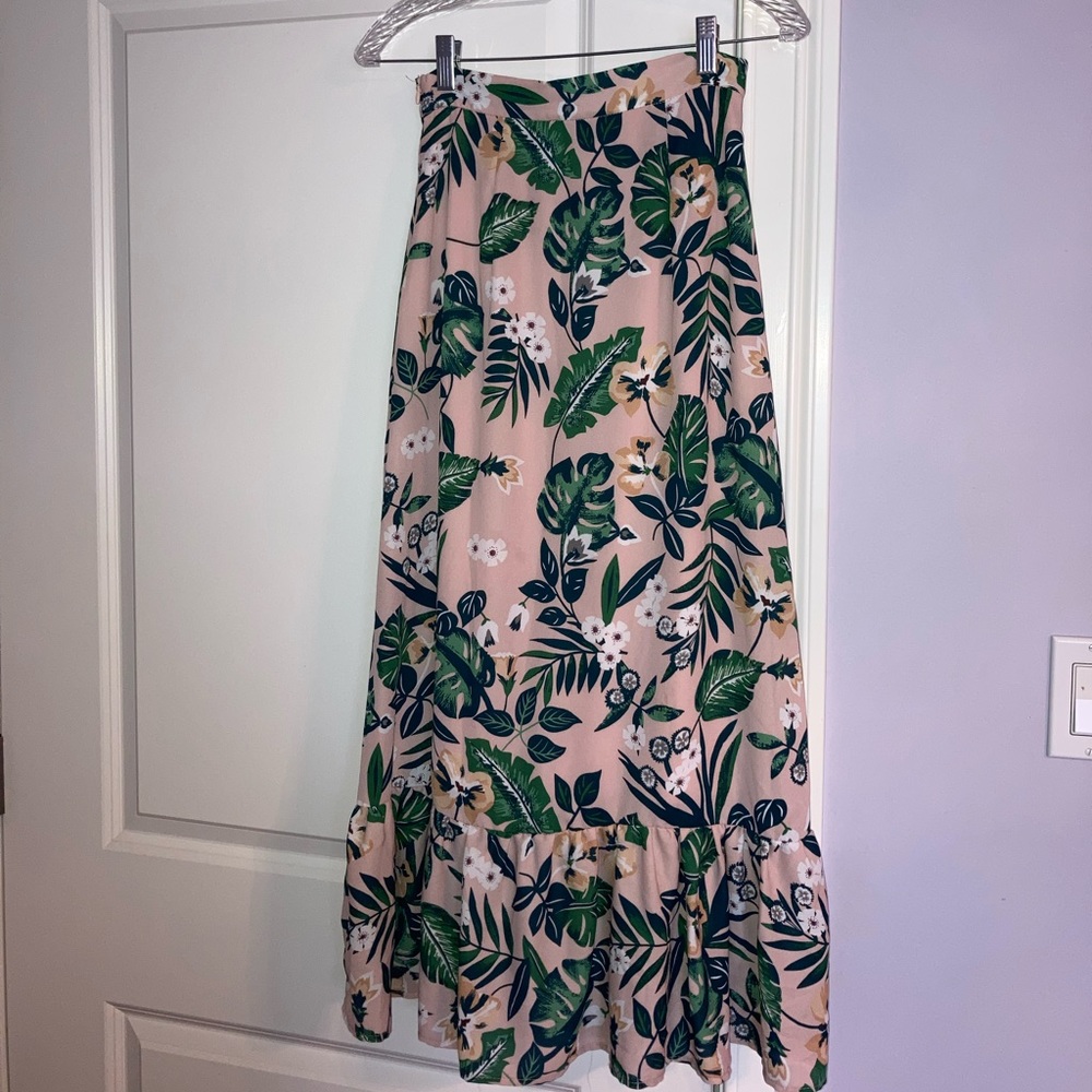 Floral midi skirt
